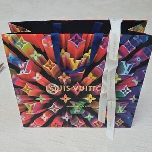LOUIS VUITTON • Multicolor Geometric Gift Bag With Ribbon, 100% Authentic